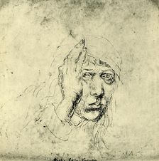 Self portrait with a Bandage 1492, (1943). Creator: Albrecht Durer