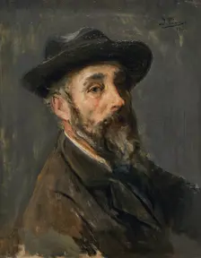 Self-portrait with a Hat, 1901. Creator: Ignacio Pinazo Camarlench