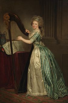 Self-Portrait with a Harp, 1791. Creator: Rose Adelaide Ducreux