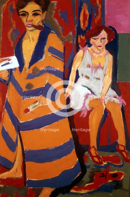 'Self Portrait with a Model', 1907. Artist: Ernst Kirchner