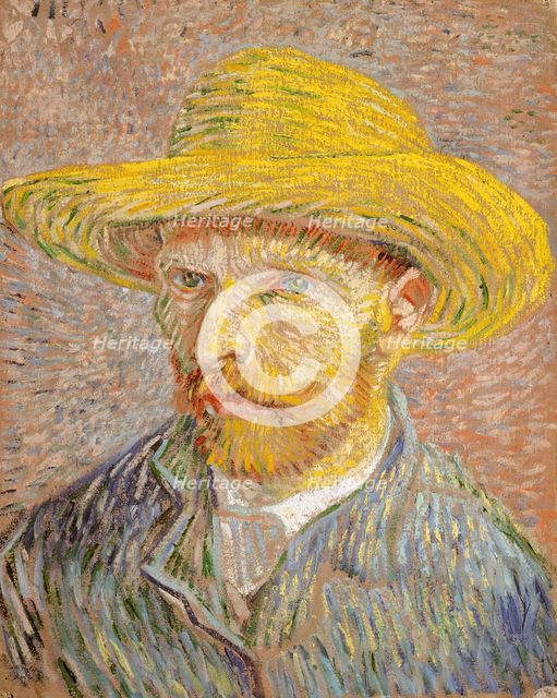 Self-Portrait with a Straw Hat (obverse: The Potato Peeler), 1887. Creator: Vincent van Gogh.