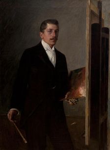 Self-Portrait with a Palette, c1896 . Creator: Stanislaw Janowski
