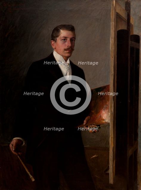 Self-Portrait with a Palette, c1896 . Creator: Stanislaw Janowski.