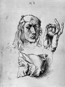 Self Portrait with a Pillow 1493, (1936). Artist: Albrecht Dürer