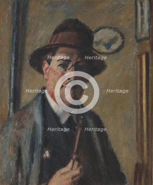 Self-Portrait with a pipe.