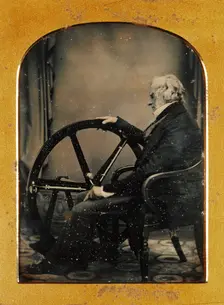 Self-Portrait with a Recent Invention, about 1854. Creator: William Constable