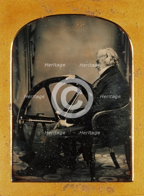 Self-Portrait with a Recent Invention, about 1854. Creator: William Constable.