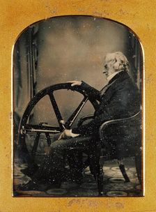 Self-Portrait with a Recent Invention, about 1854. Creator: William Constable