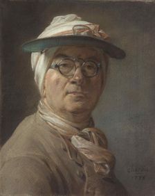 Self-Portrait with an Eyeshade, 1775. Creator: Chardin, Jean-Baptiste Siméon (1699-1779)