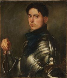 Self-portrait with armour, 1902. Creator: Spadini; Armando (1883-1925)