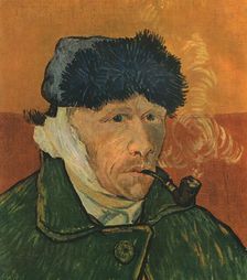 Self-Portrait with Bandaged Ear and Pipe February 1889 (1947). Creator: Vincent van Gogh