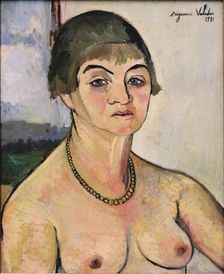 Self-portrait with bare breasts (Autoportrait aux seins nus), 1931. Creator: Valadon, Suzanne (1865-1938)