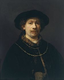 Self Portrait with Beret and Two Gold Chains, ca 1642. Artist: Rembrandt van Rhijn (1606-1669)