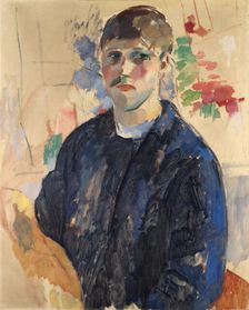 Self-portrait with blue blouse, 1914