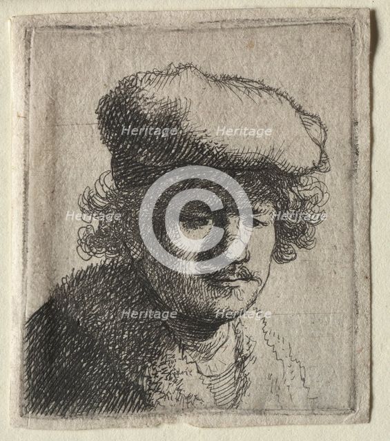 Self-Portrait with Cap Pulled Forward, c. 1631. Creator: Rembrandt van Rijn (Dutch, 1606-1669).