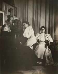 [Self-Portrait with Christine and Yvonne Lerolle], probably 1895-96. Creator: Edgar Degas