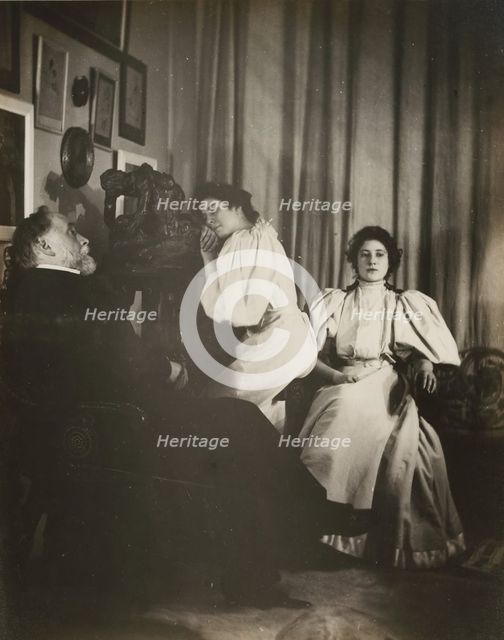 [Self-Portrait with Christine and Yvonne Lerolle], probably 1895-96. Creator: Edgar Degas.