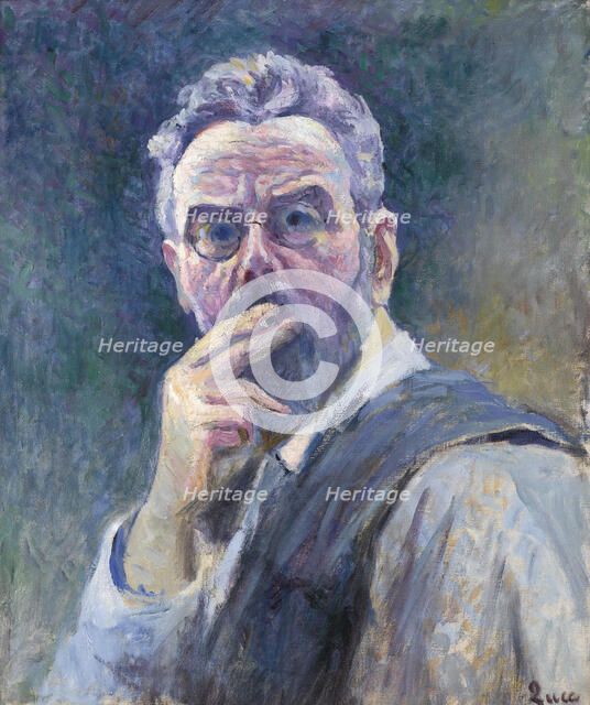 Self-Portrait with cigaret, c. 1905. Creator: Luce, Maximilien (1858-1941).