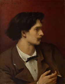 Self-portrait with cigarette, 1871. Creator: Anselm Friedrich Feuerbach