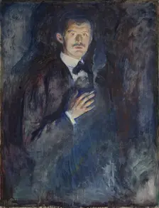 Self Portrait with Cigarette. Artist: Munch, Edvard (1863-1944)