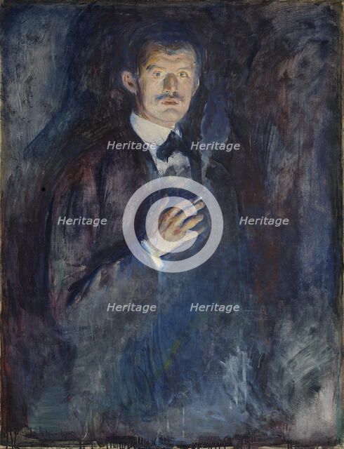 Self Portrait with Cigarette. Artist: Munch, Edvard (1863-1944)