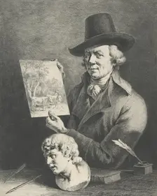 Self-Portrait (with Cows), 1796. Creator: Jean-Jacques de Boissieu