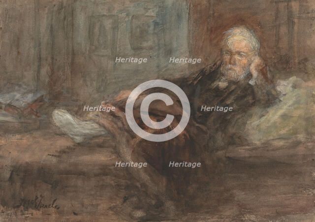 Self -portrait with damaged foot, c. 1898. Creator: Jozef Israels.