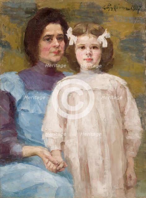 Self-Portrait with Daughter, 1907. Creator: Aniela Pajakowna.