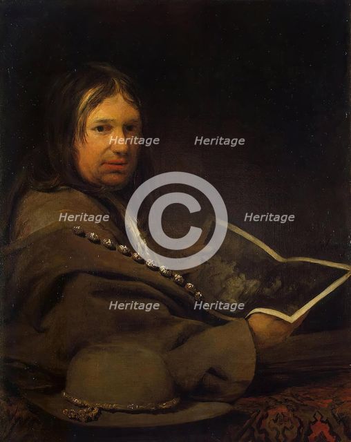 Self-Portrait with Etching by Rembrandt (Portrait of a Collector?), 1700. Creator: Aert de Gelder.