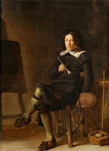 Self-Portrait with Easel , 1629. Creator: Saftleven, Cornelis Hermansz. (ca. 1607-1681)