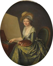 Self-Portrait with Easel. Creator: Lemoine, Marie Elisabeth (1754-1820)