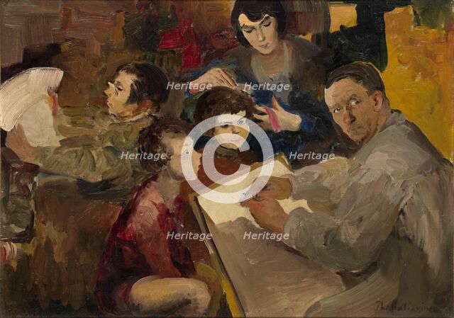Self-Portrait with Family. Artist: Malyavin, Filipp Andreyevich (1869-1940)