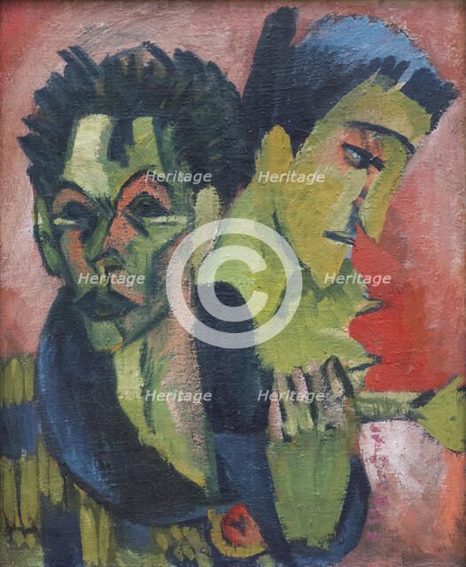 Self-Portrait with girl, 1914-1915.