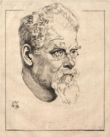 Self-portrait with glasses, 1909. Creator: Klinger, Max (1857-1920)