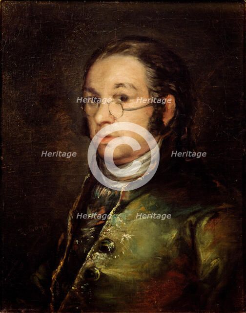 Self-Portrait with Glasses. Artist: Goya, Francisco, de (1746-1828)