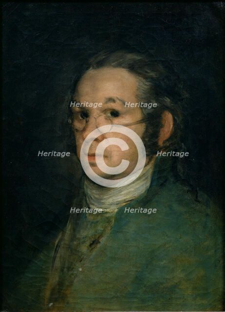 Self-Portrait with Glasses. Artist: Goya, Francisco, de (1746-1828)