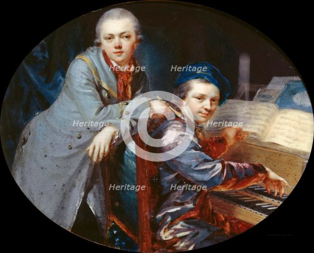 Self-portrait with Gottlieb Christian Füger, artist's brother , 1768. Creator: Füger, Heinrich Friedrich (1751-1818).