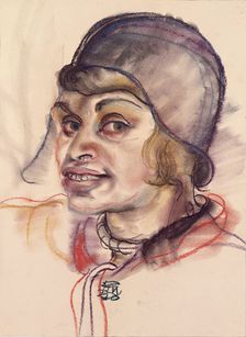 Self-portrait with hat, 1930. Creator: Lohse-Wächtler, Elfriede (1899-1940)