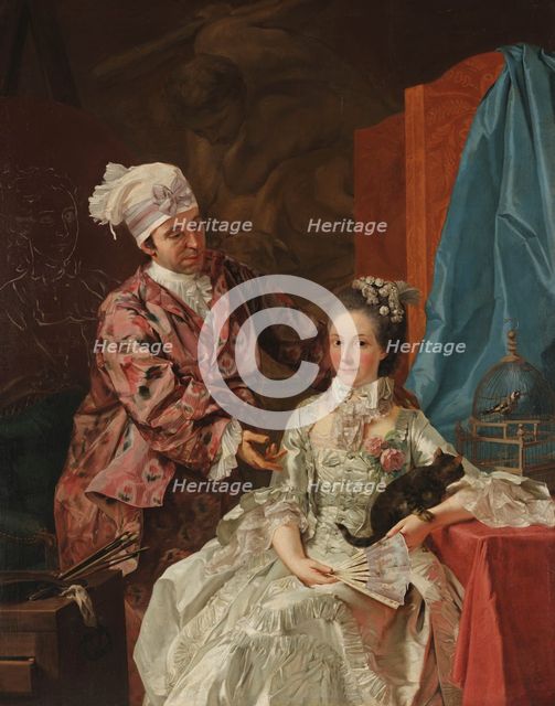 Self-Portrait with his Wife, 1757. Creator: Baldrighi, Giuseppe (1722-1803).