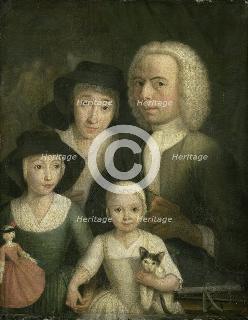 Self Portrait with his Wife Sanneke van Bommel and their two Children, 1761-1784. Creator: Hendrik Spilman.