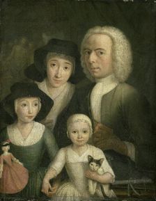 Self Portrait with his Wife Sanneke van Bommel and their two Children, 1761-1784. Creator: Hendrik Spilman