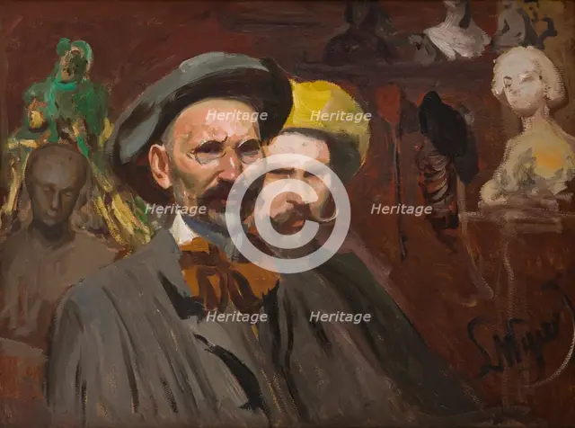 Self-Portrait with Konstanty Laszczka, c1901. Creator: Leon Wyczolkowski.