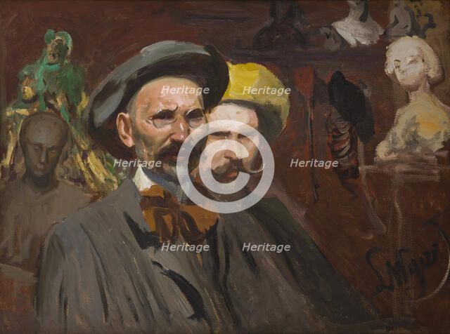 Self-Portrait with Konstanty Laszczka, c1901. Creator: Leon Wyczolkowski.