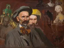 Self-Portrait with Konstanty Laszczka, c1901. Creator: Leon Wyczolkowski