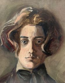 Self-portrait with long hair, 1907. Creator: Schiele, Egon (1890-1918)