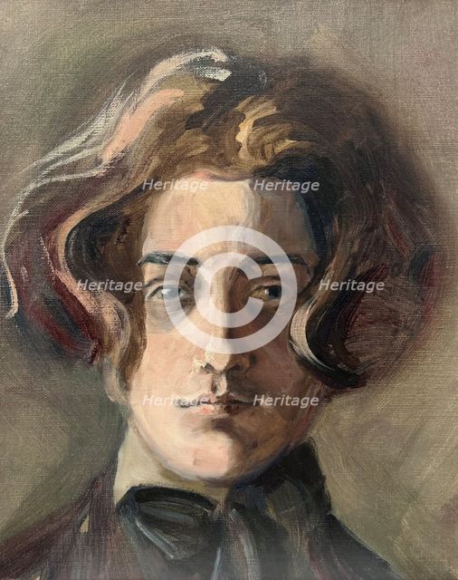 Self-portrait with long hair, 1907. Creator: Schiele, Egon (1890-1918).