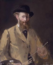 Self-Portrait with Palette, 1878-1879. Creator: Manet, Édouard (1832-1883)