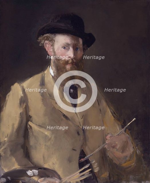 Self-Portrait with Palette, 1878-1879. Creator: Manet, Édouard (1832-1883).