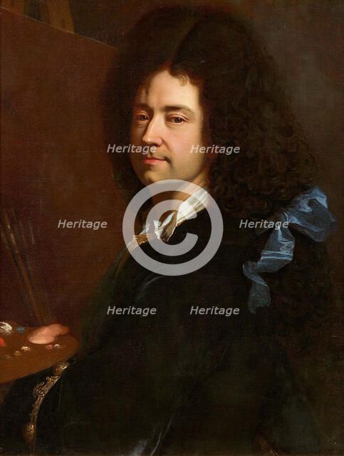 Self-Portrait with Palette, ca 1705. Creator: Rigaud, Hyacinthe François Honoré (1659-1743).