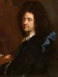 Self-Portrait with Palette, ca 1705. Creator: Rigaud, Hyacinthe François Honoré (1659-1743)